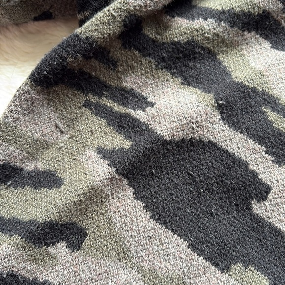 Rachel Zoe Camo Cardigan Hoodie | Longline Open Sweater Jacket Size Medium - Picture 5 of 7